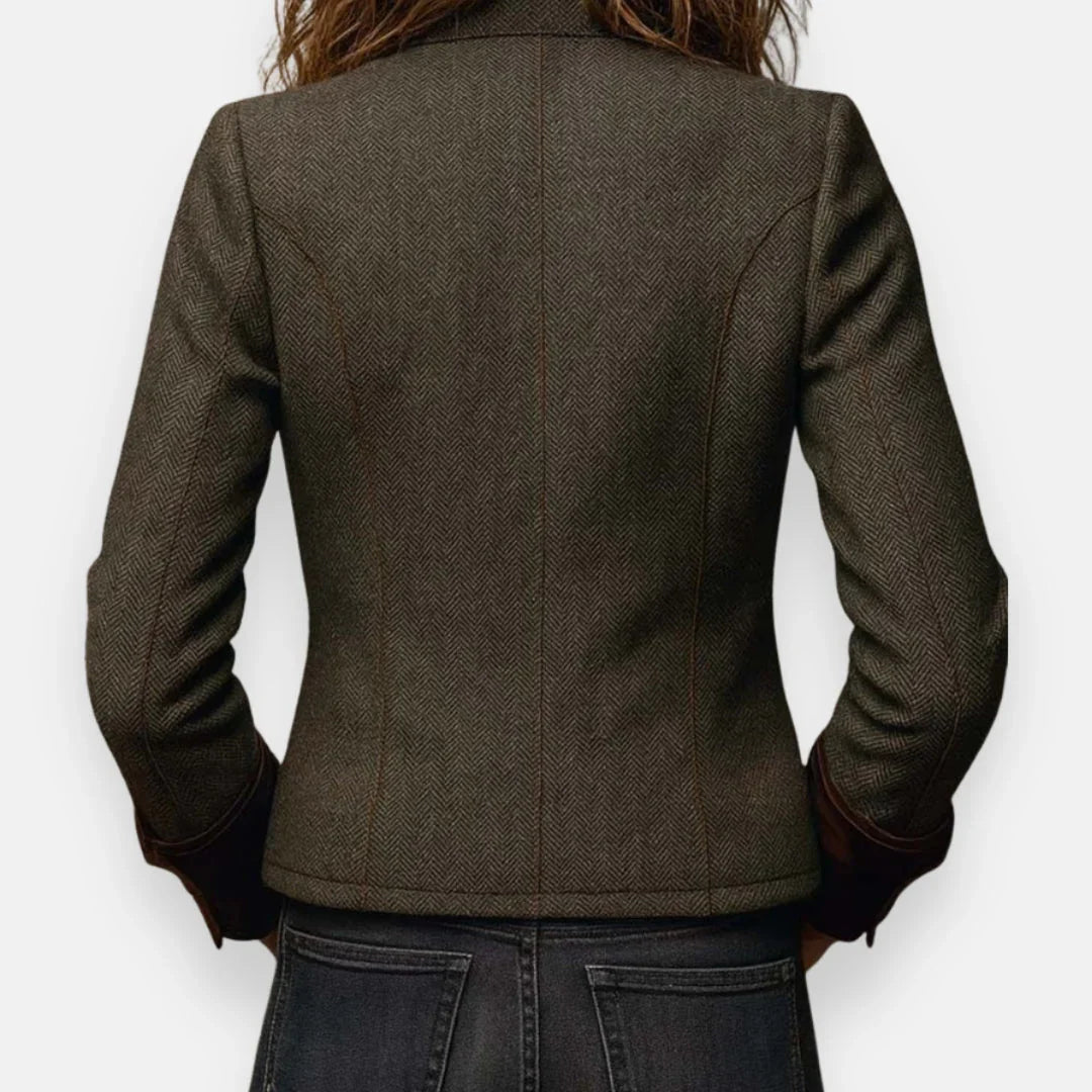 ROMA | Chaqueta tejido de lana con detalles de terciopelo