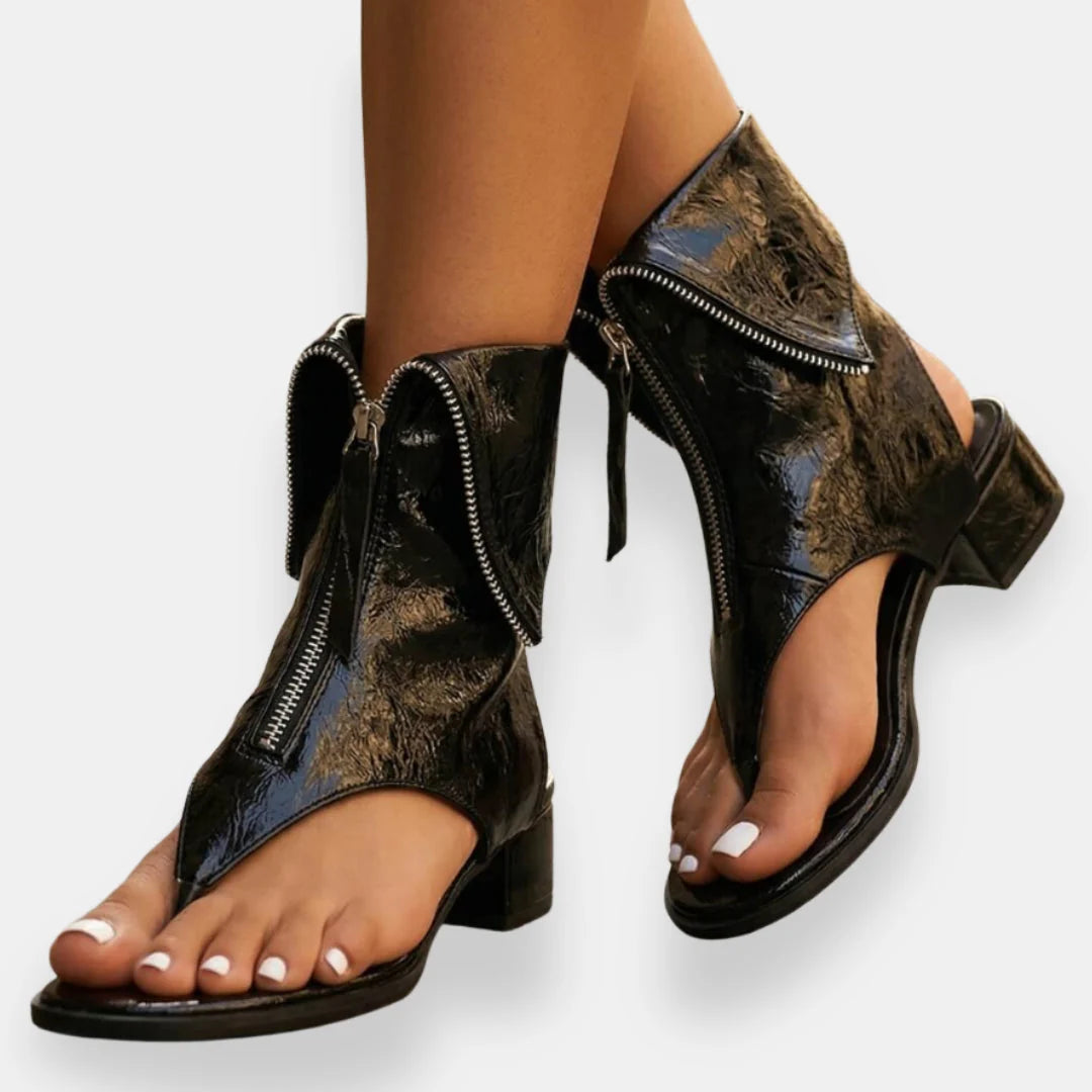 ZAIRA | Sandalias Metalizadas con Cremallera Edición Limitada