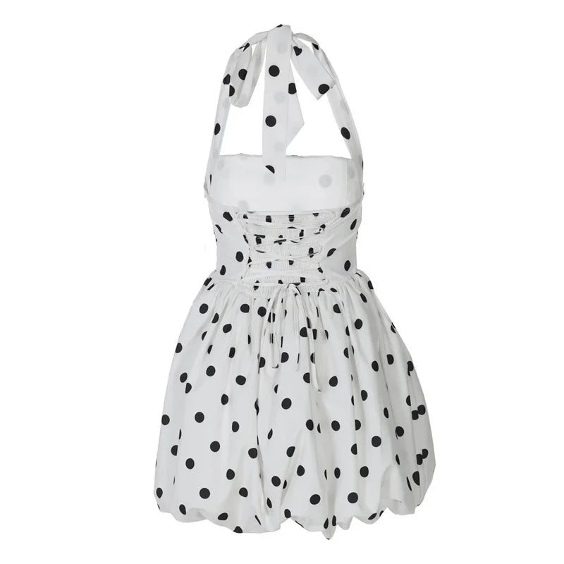 LUNERIS | Vestido Corto con Corsé Halter y Espalda Descubierta