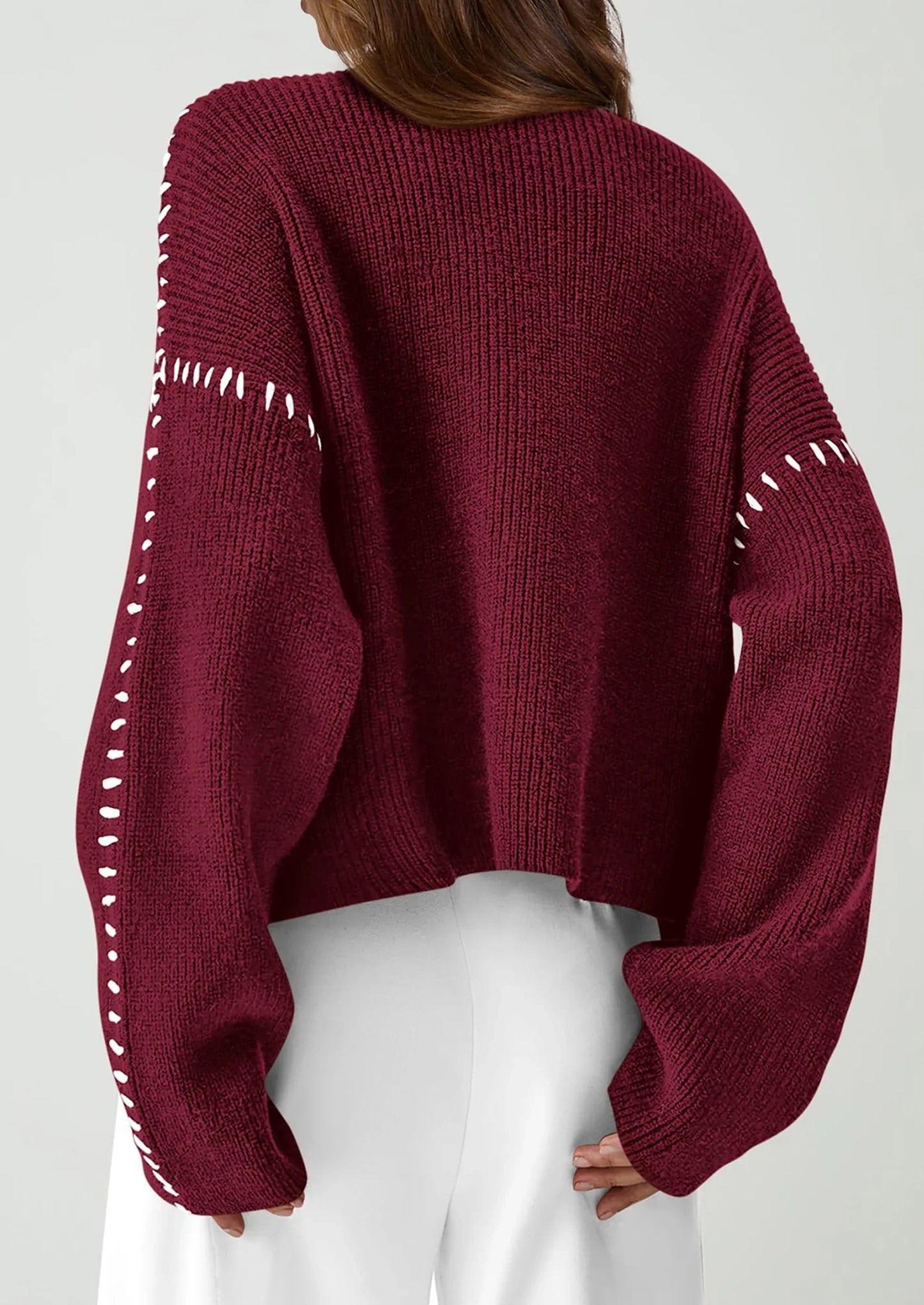 NOLEA Oversized Thick Sweater with Semi-High Neck