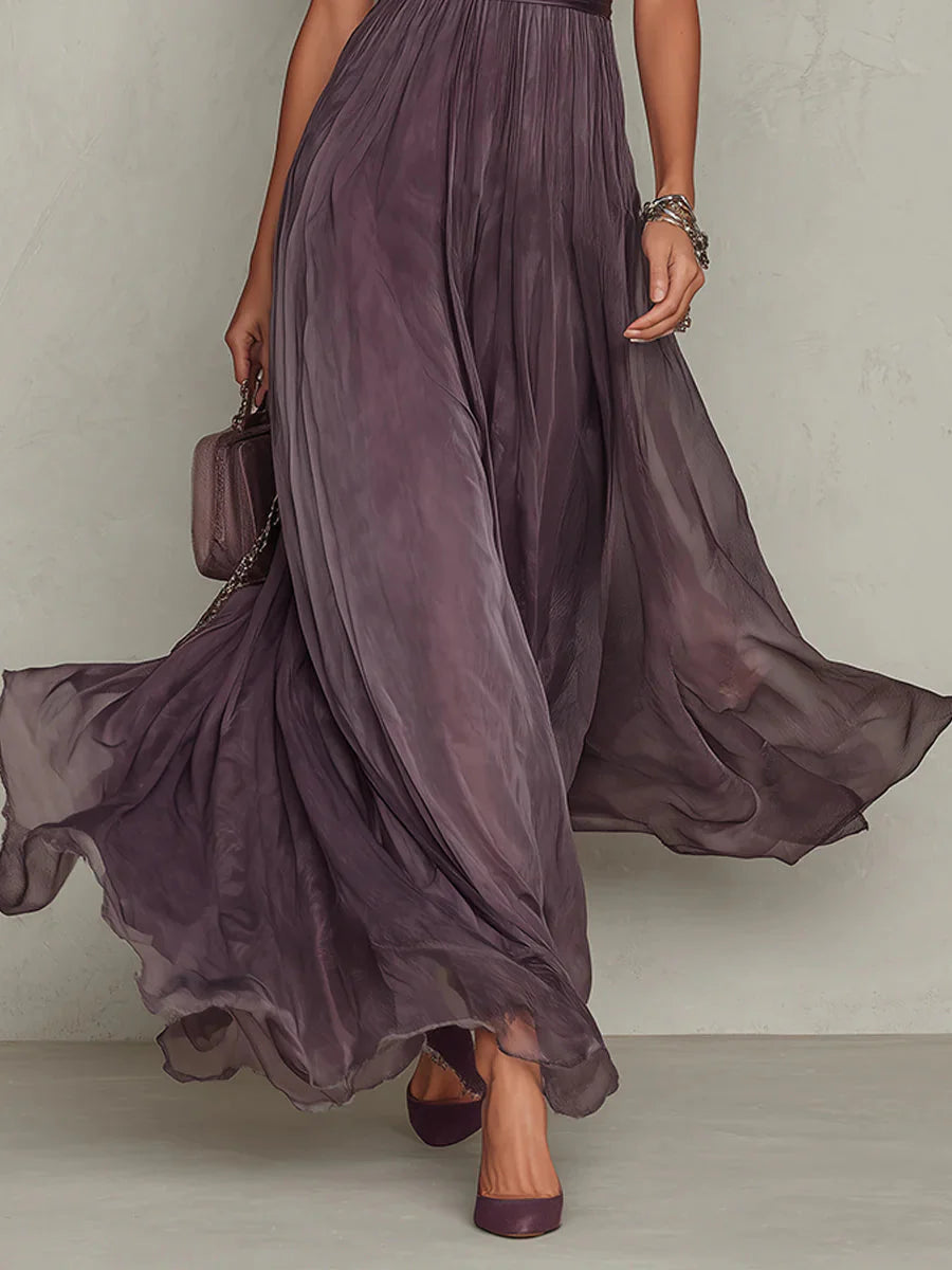 REMIRE | Vestido con Chifon Color Púrpura 2026