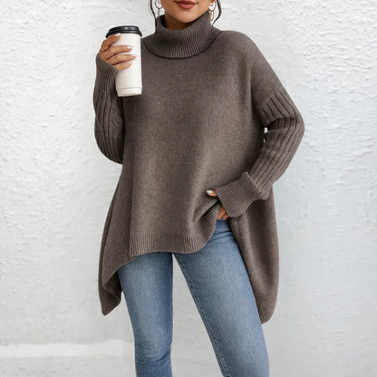 NOLEA High-Neck Loose Sweater – Timeless Elegance