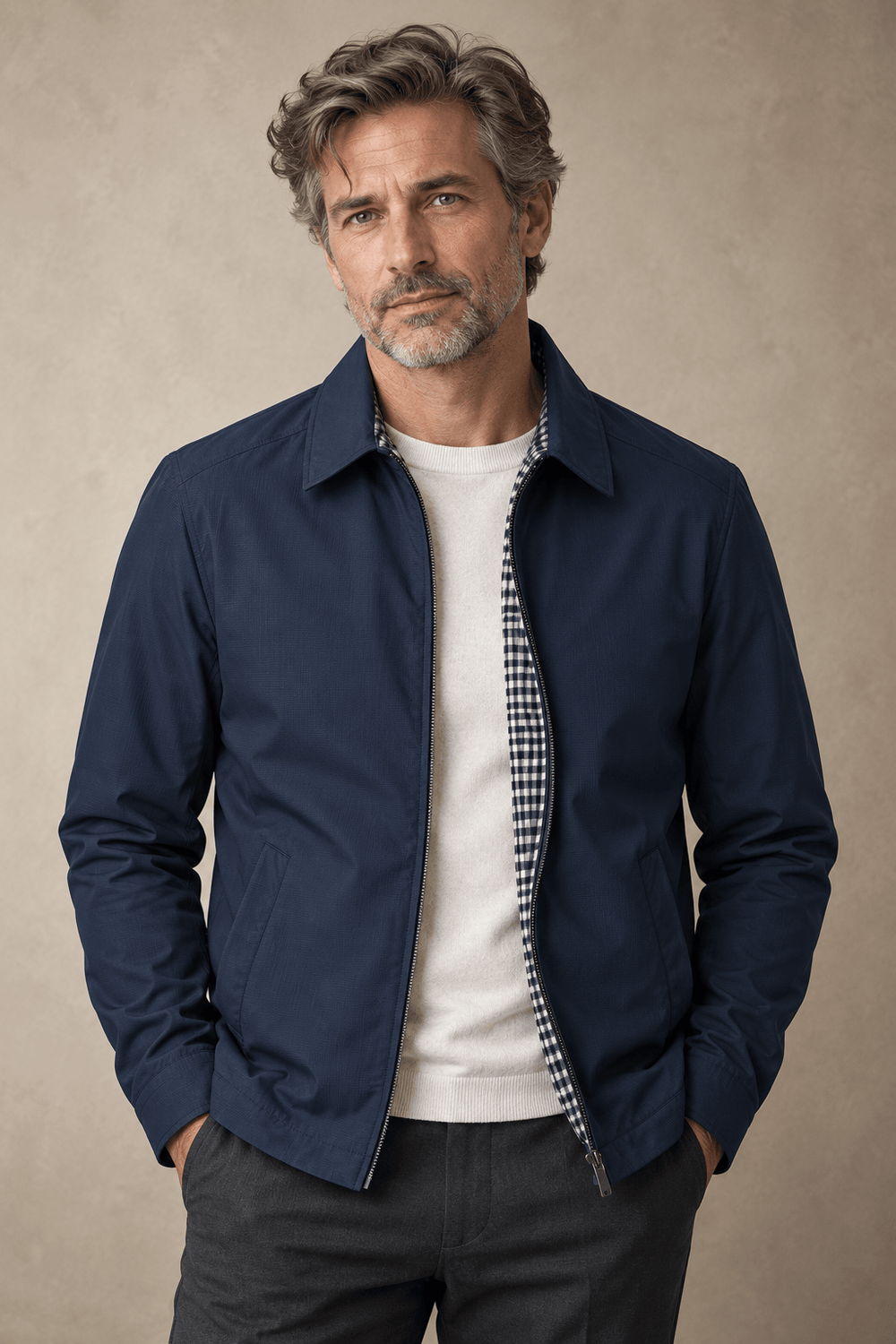 Chaqueta de Gabardina con Cremallera