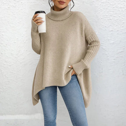 NOLEA High-Neck Loose Sweater – Timeless Elegance