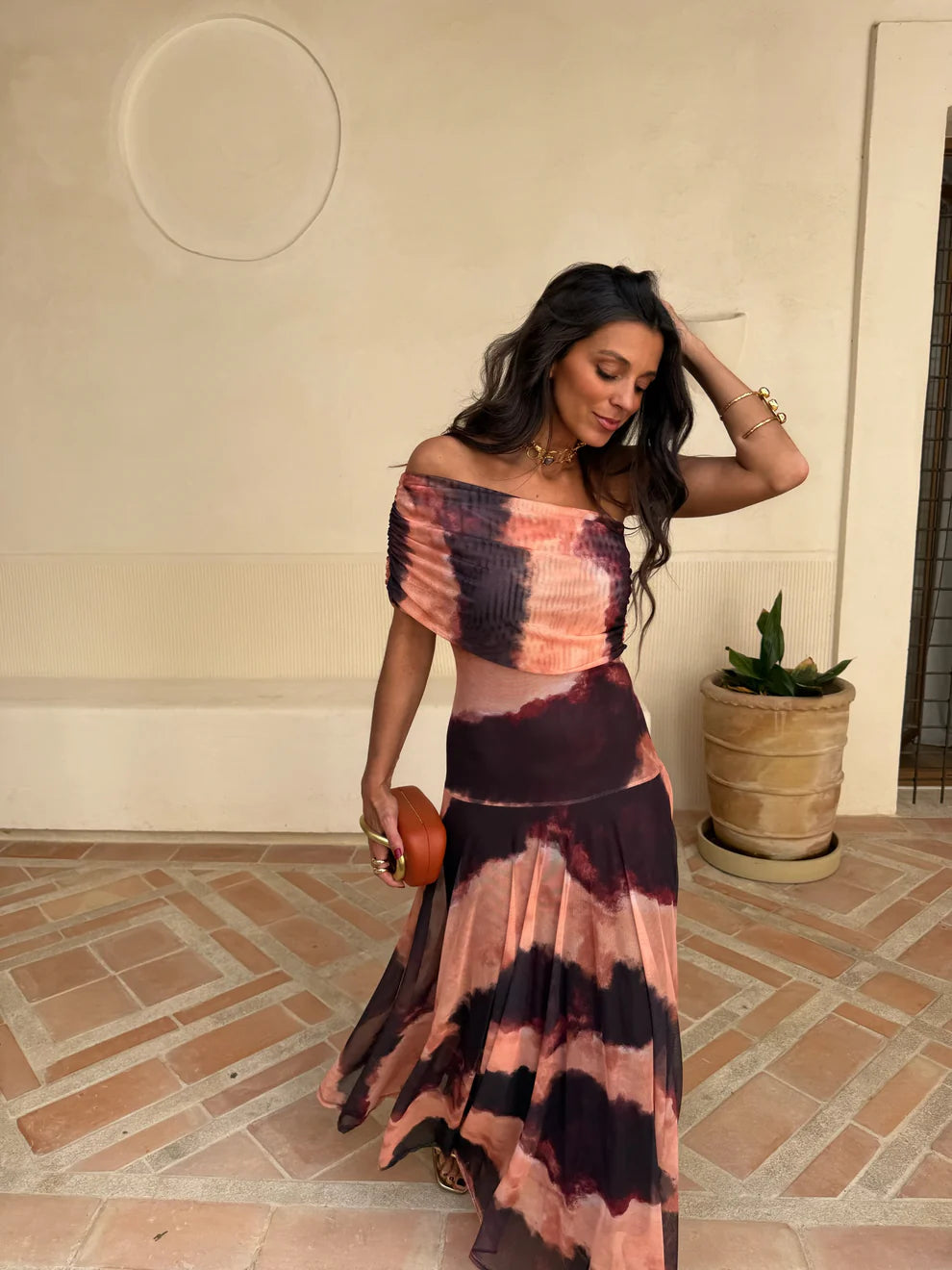 CASANDRA | Vestido Vintage de Hombros Descubiertos