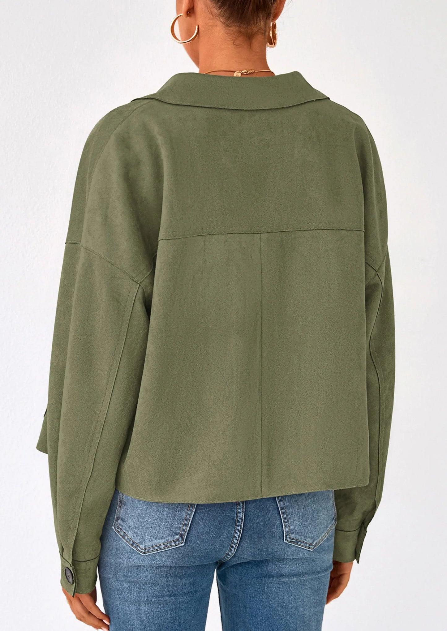 NOLEA Cropped Faux Suede Jacket