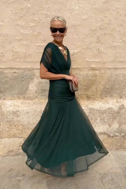 Louise | Vestido Elegante Maxi con Escote en V