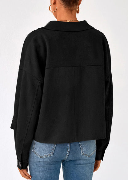 NOLEA Cropped Faux Suede Jacket