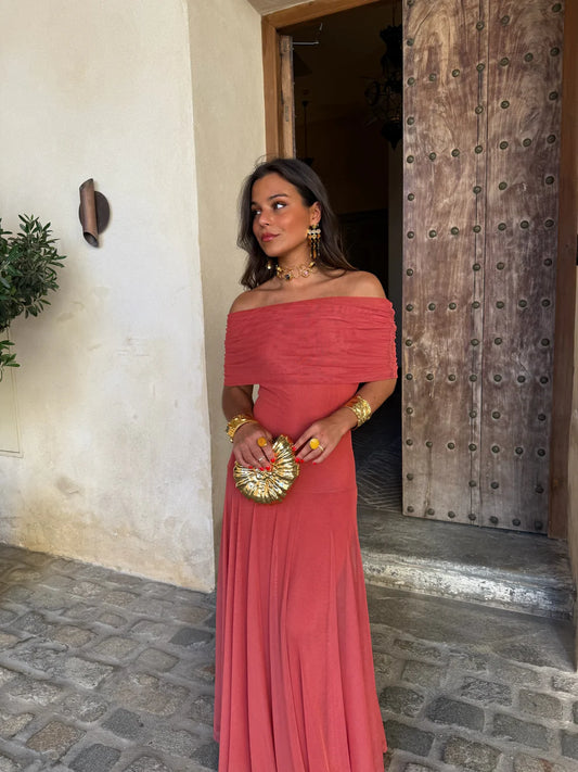 CASANDRA | Vestido Vintage de Hombros Descubiertos