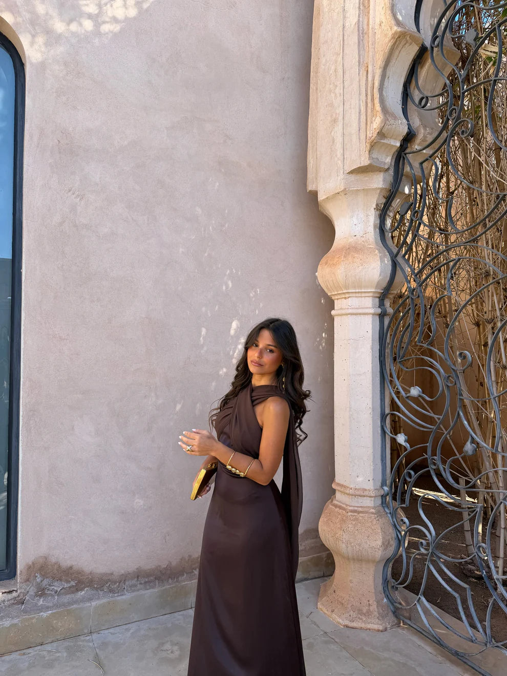 NOLEA | Vestido Liso Vintage con Lazo y Cintura Alta