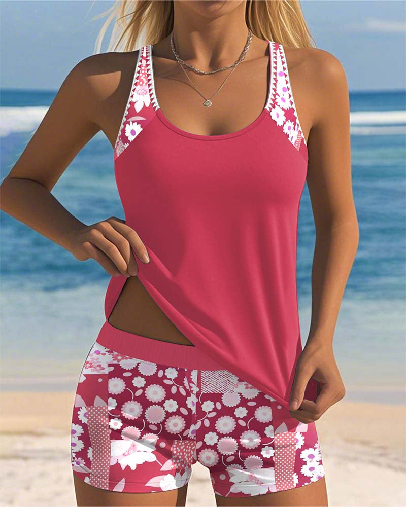 Daniela - Ensemble de bain floral avec short