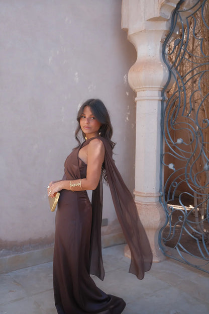 NOLEA | Vestido Liso Vintage con Lazo y Cintura Alta