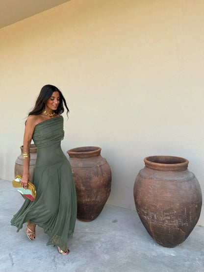 CASANDRA | Vestido Vintage de Hombros Descubiertos
