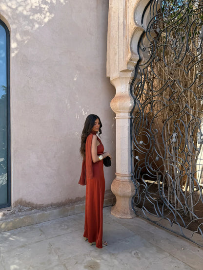 NOLEA | Vestido Liso Vintage con Lazo y Cintura Alta
