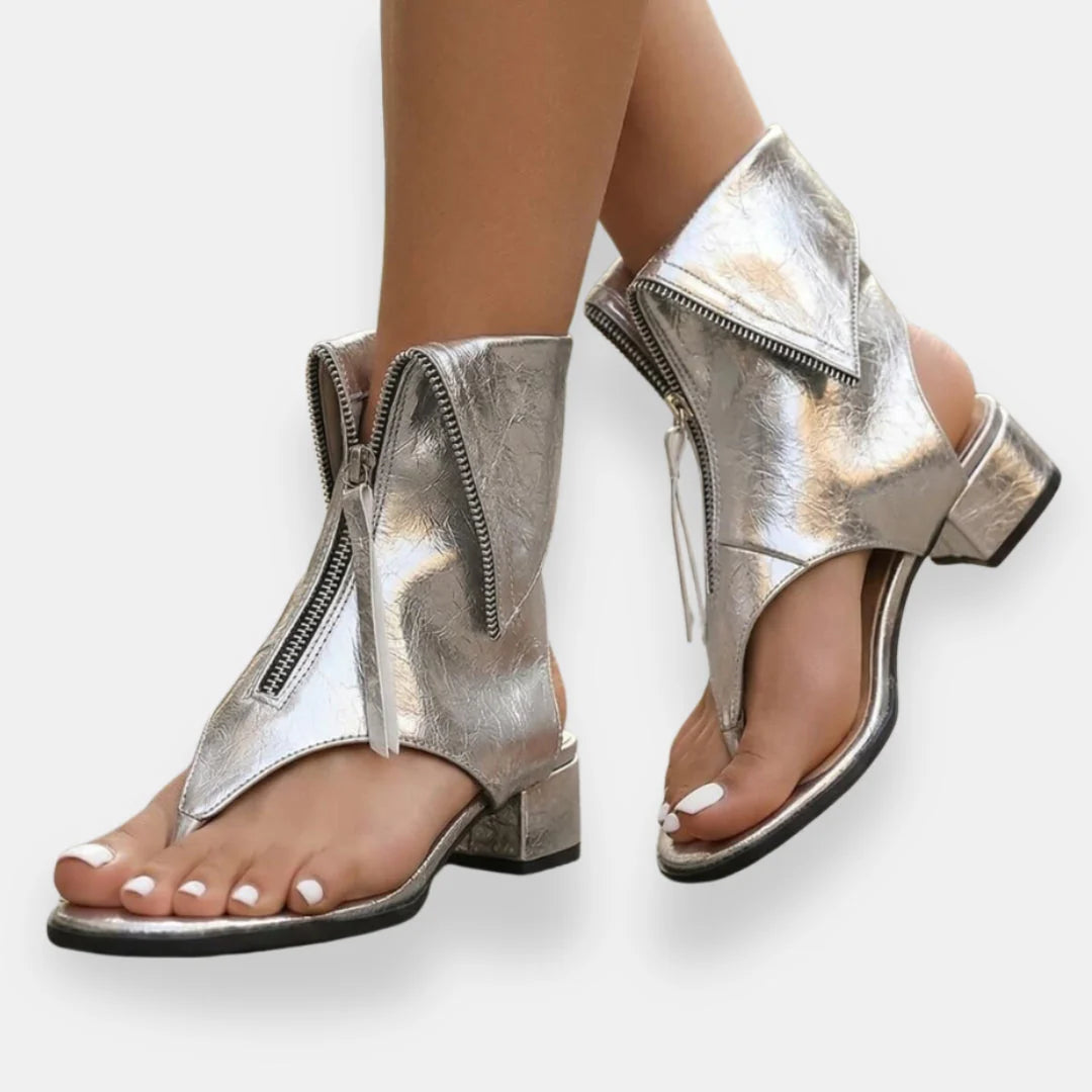 ZAIRA | Sandalias Metalizadas con Cremallera Edición Limitada