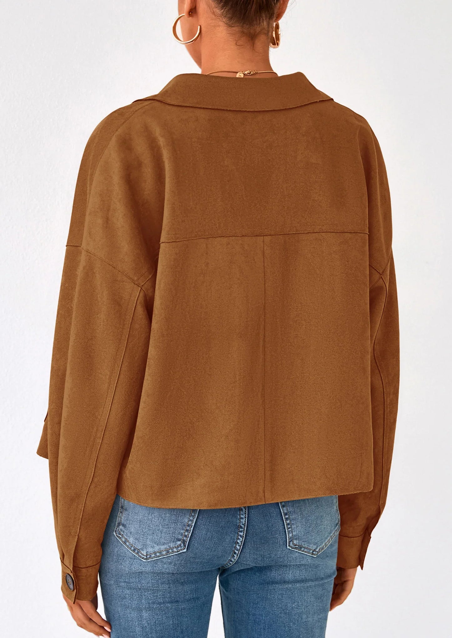 NOLEA Cropped Faux Suede Jacket