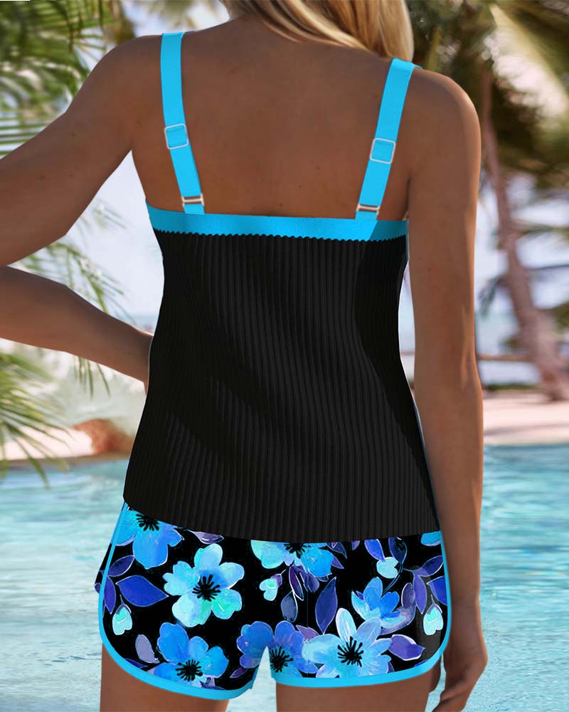 Valeria - Tankini élégant avec short floral