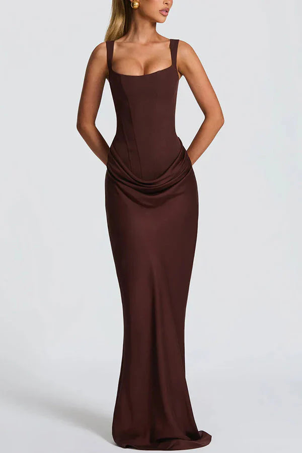 Leonor | Square-neck maxi dress