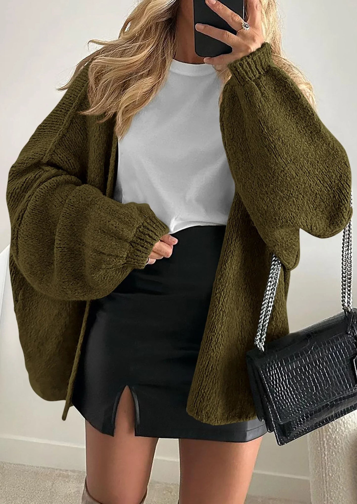 NOLEA Oversized Open-Knit Cardigan