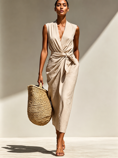 Juliana | Robe Chemise Bohème en Lin et Coton
