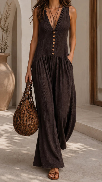 Enterizo GAIA de Tirantes para Mujer · Pierna Ancha Boho