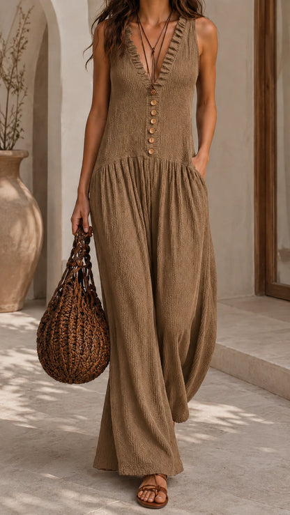 Enterizo GAIA de Tirantes para Mujer · Pierna Ancha Boho