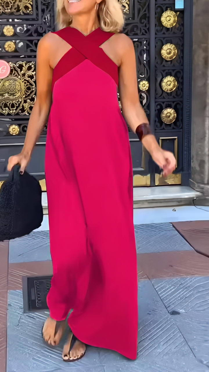 ELENA | Vestido Largo de Tirante Cruzado Casual Edición Limitada