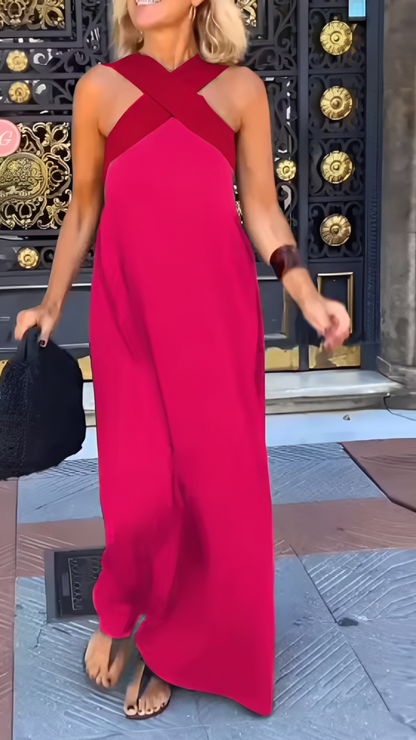 ELENA | Vestido Largo de Tirante Cruzado Casual Edición Limitada