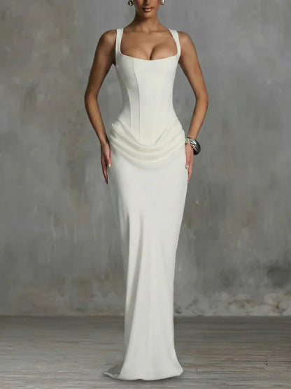 Leonor | Square-neck maxi dress