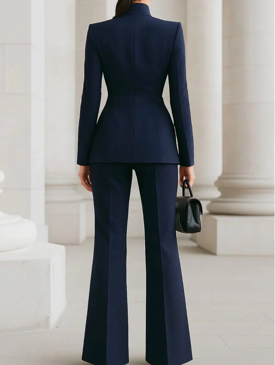 GIA | Conjunto de blazer entallado y pantalón palazzo