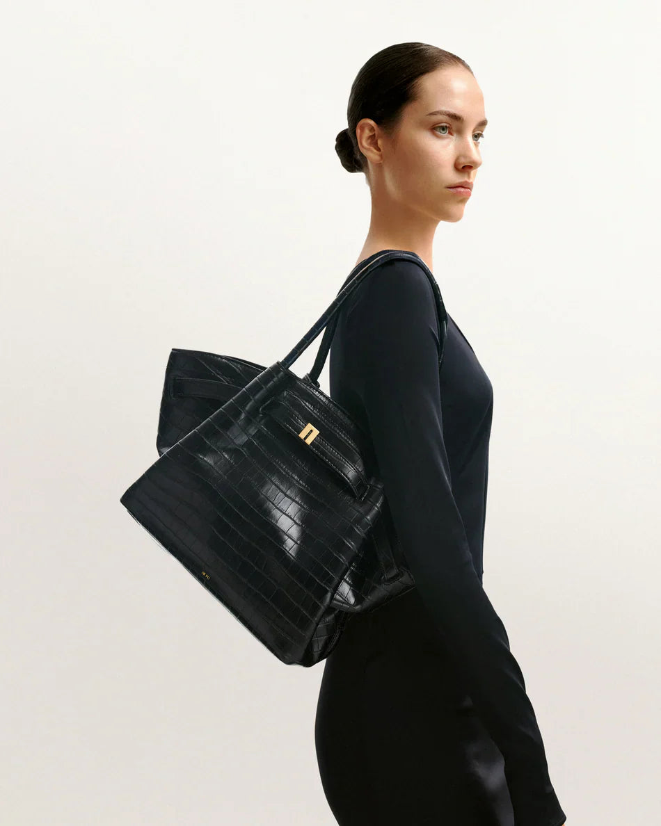 Hana Medium Synthetic Suede Tote Bag – Off-White