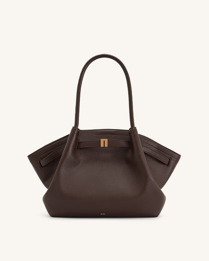 Hana Medium Synthetic Suede Tote Bag – Off-White