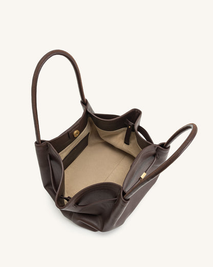 Hana Medium Synthetic Suede Tote Bag – Dark Olive Green