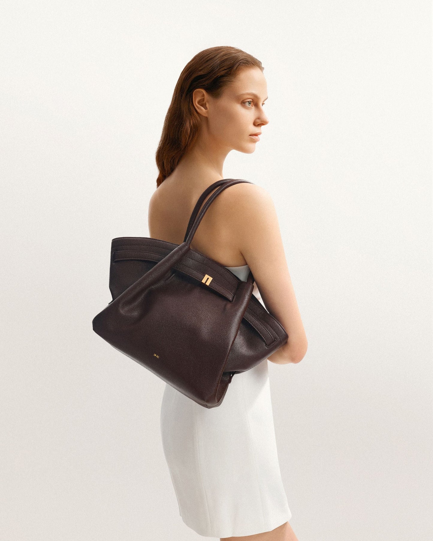Hana Medium Synthetic Suede Tote Bag – Dark Olive Green