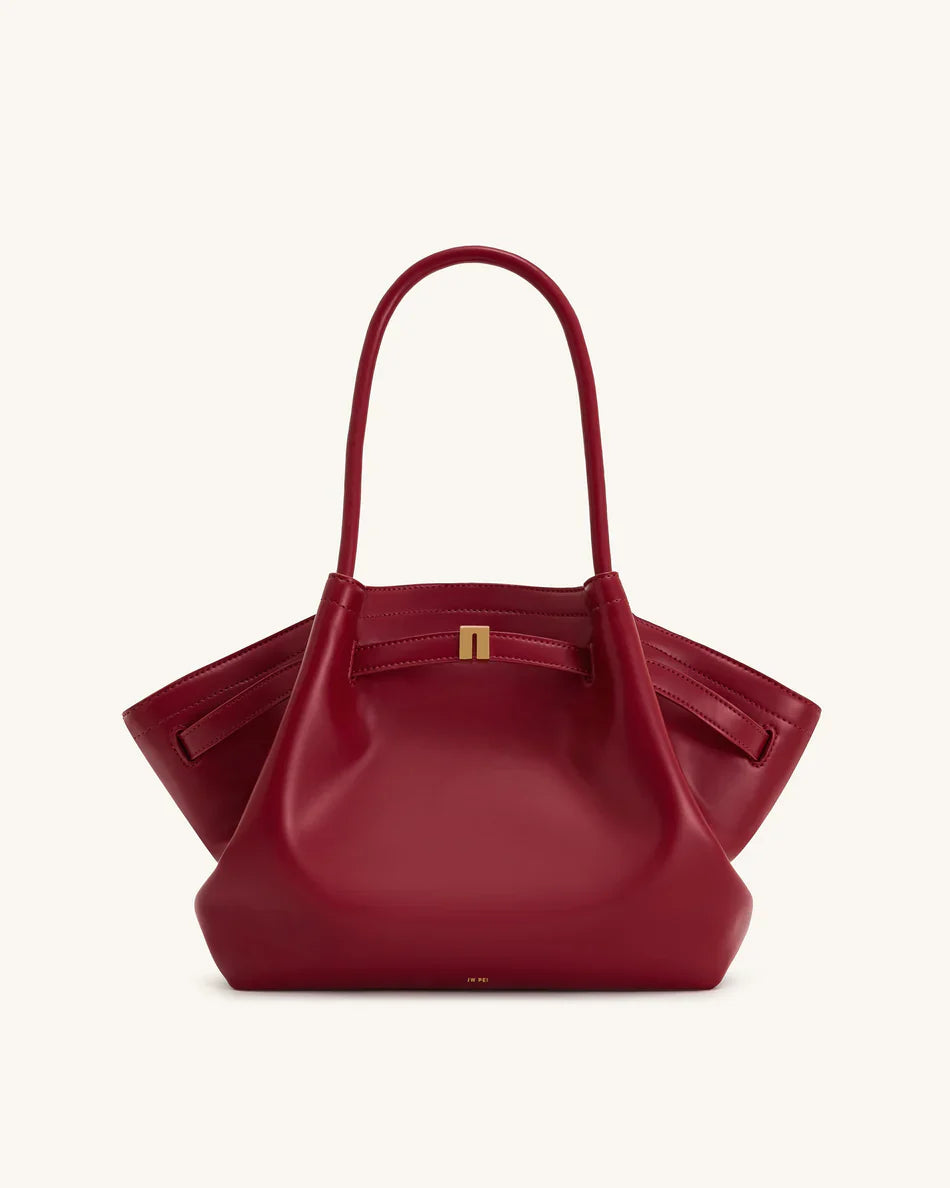 Hana Medium Synthetic Leather Suede Tote Bag – Brown