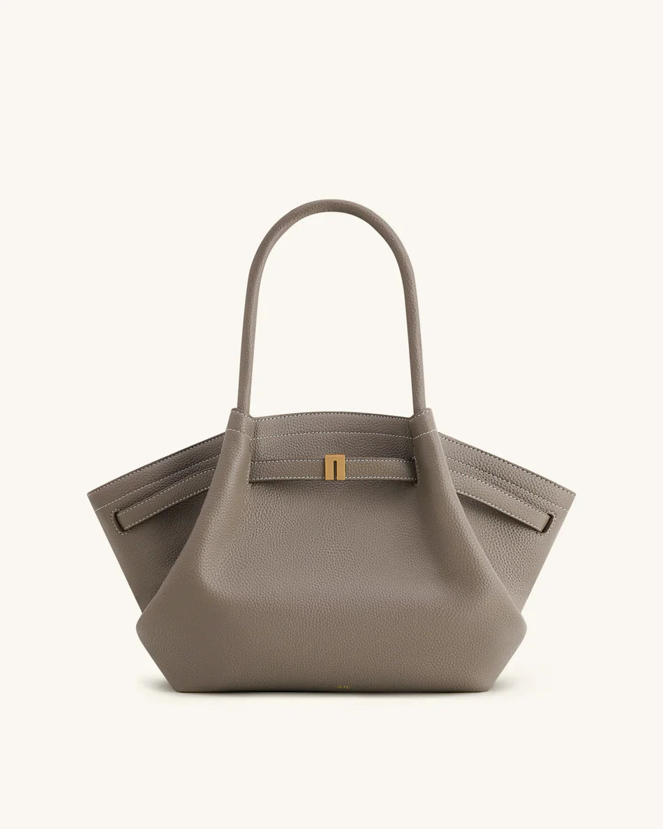 Hana Medium Synthetic Suede Tote Bag – Off-White