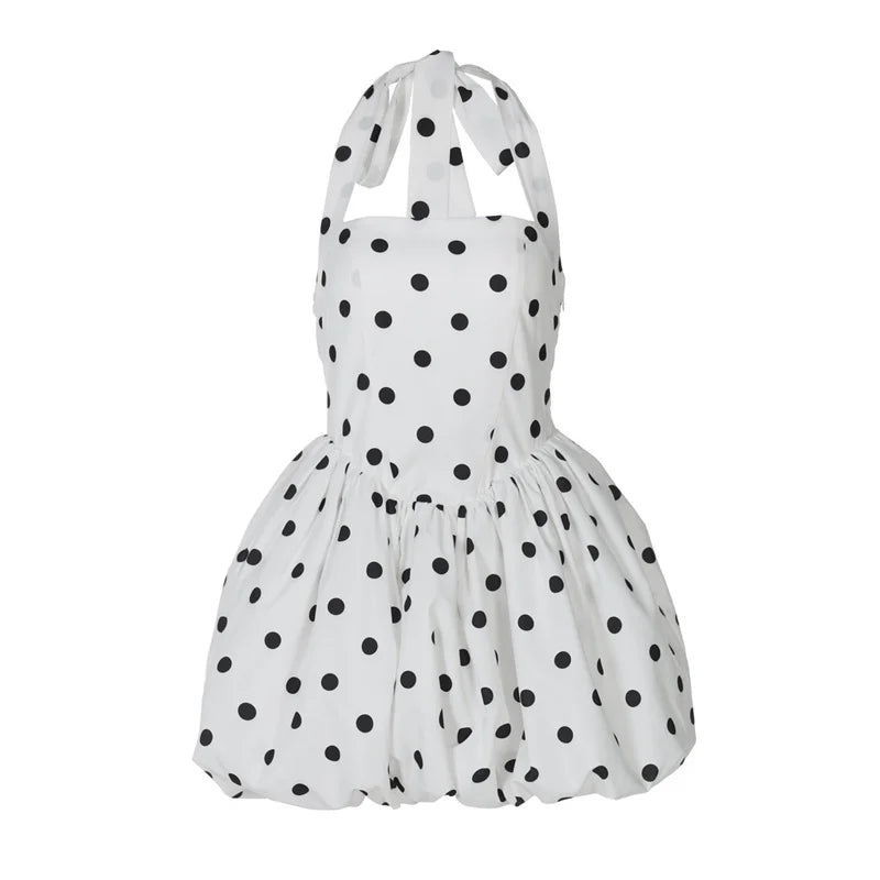 LUNERIS | Vestido Corto con Corsé Halter y Espalda Descubierta