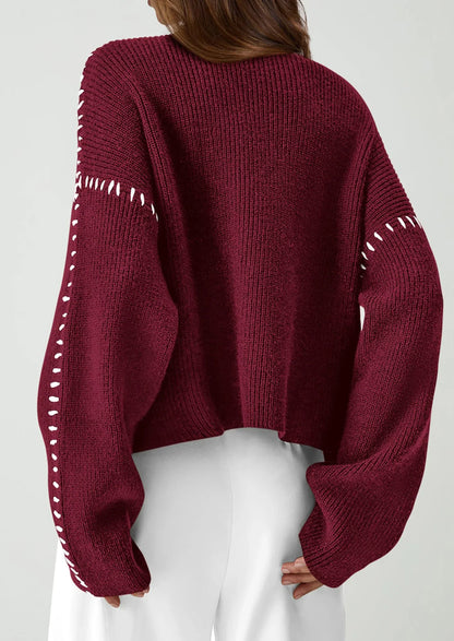 NOLEA Oversized Thick Sweater with Semi-High Neck