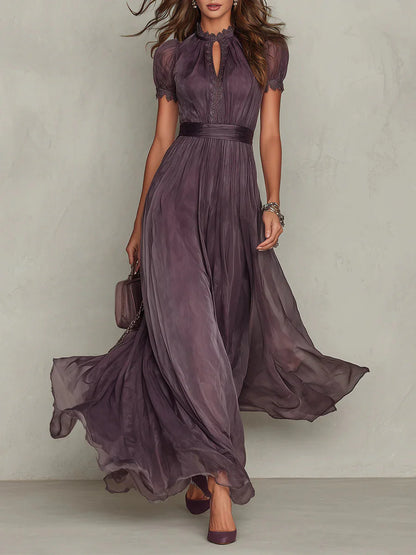 REMIRE | Vestido con Chifon Color Púrpura 2026