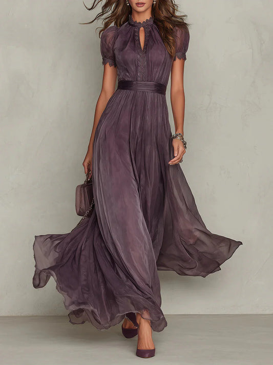 REMIRE | Vestido con Chifon Color Púrpura 2026