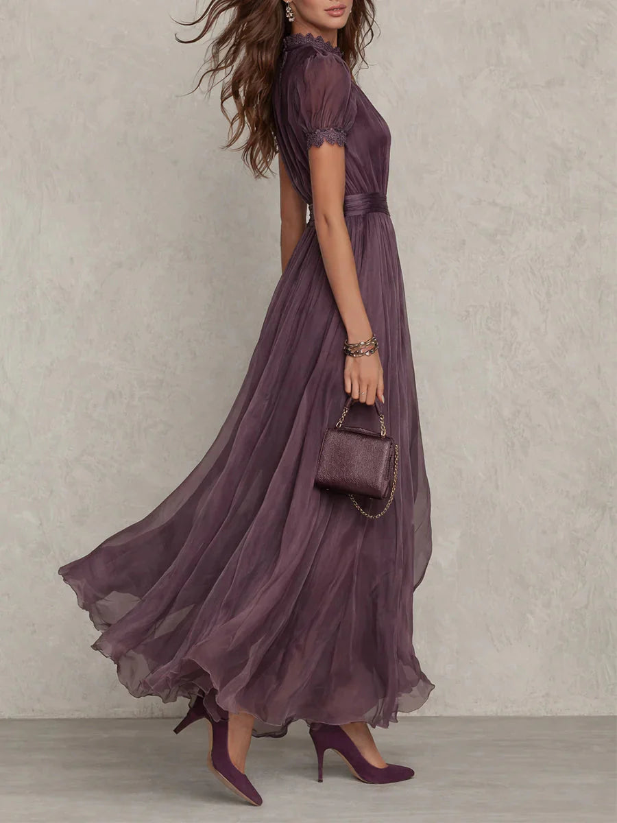 REMIRE | Vestido con Chifon Color Púrpura 2026