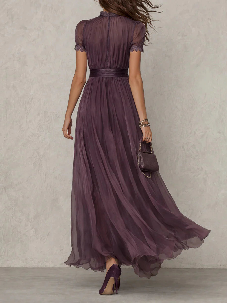 REMIRE | Vestido con Chifon Color Púrpura 2026