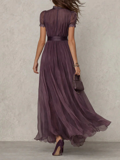 REMIRE | Vestido con Chifon Color Púrpura 2026