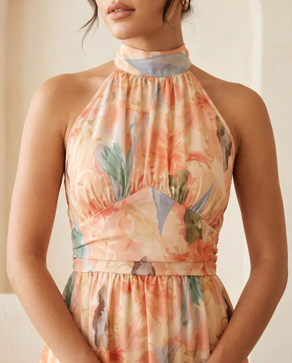 FLORENCE | Vestido Cruzado Floral con Hombros Descubiertos