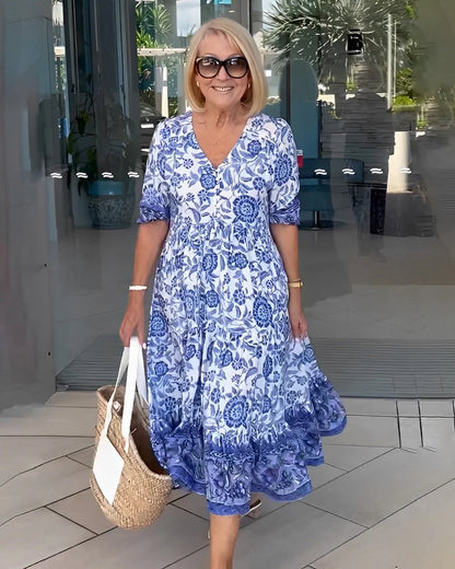 MANOLI | Elegante Vestido Floral con Cuello en V
