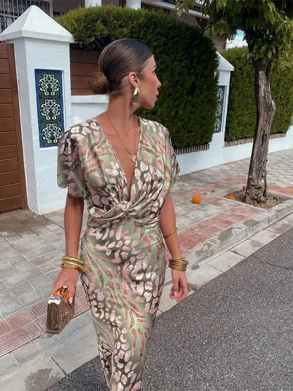 FEDE | Vestido Vintage con Escote en V y Lazo Cruzado 2026