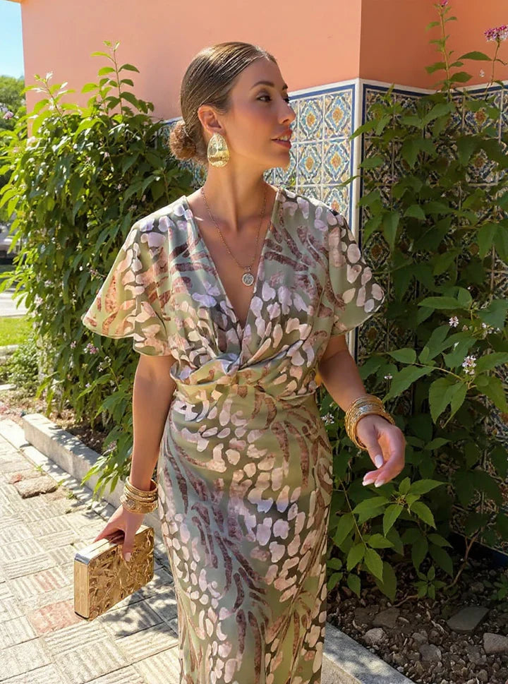 FEDE | Vestido Vintage con Escote en V y Lazo Cruzado 2026
