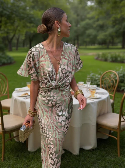FEDE | Vestido Vintage con Escote en V y Lazo Cruzado 2026