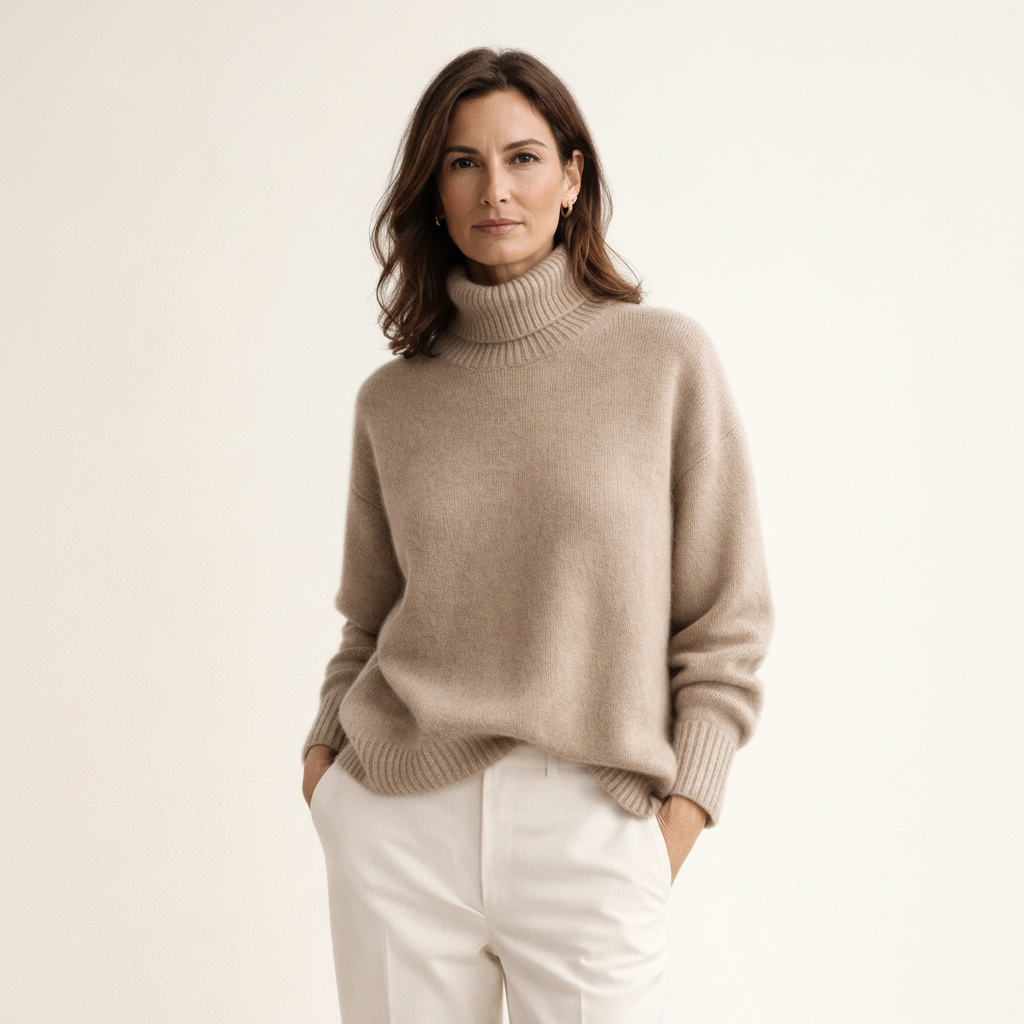 Suéter cuello alto suave