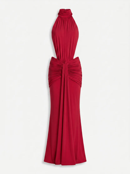 LAYLA | Vestido Maxi con Cuello Halter y Espalda Descubierta